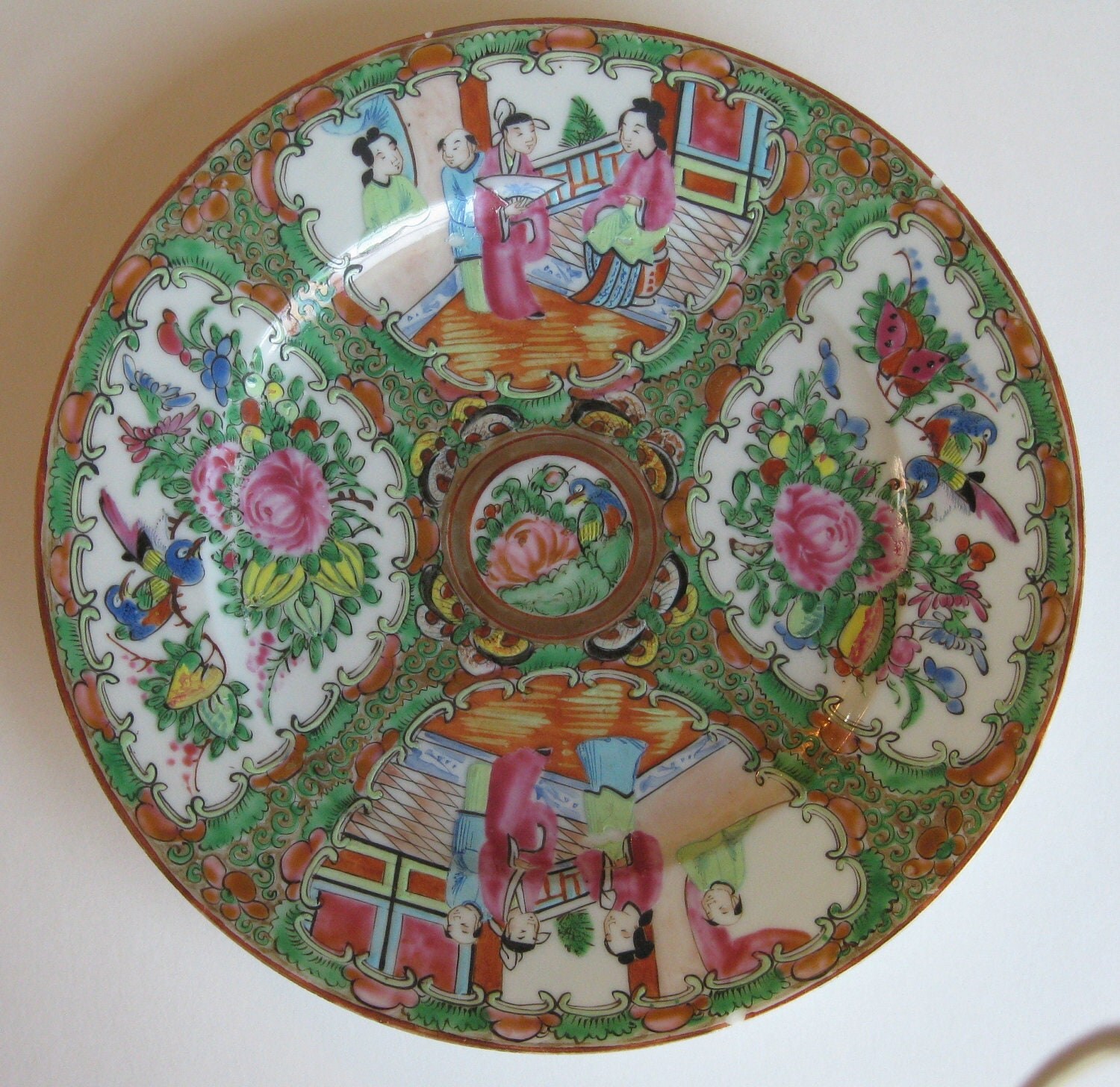Antique Chinese Famille Rose Porcelain Plate