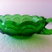 Rare EMERALD Green Fostoria Coin Glass Nappy With Handle