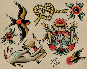 Nautical Tattoo Flash