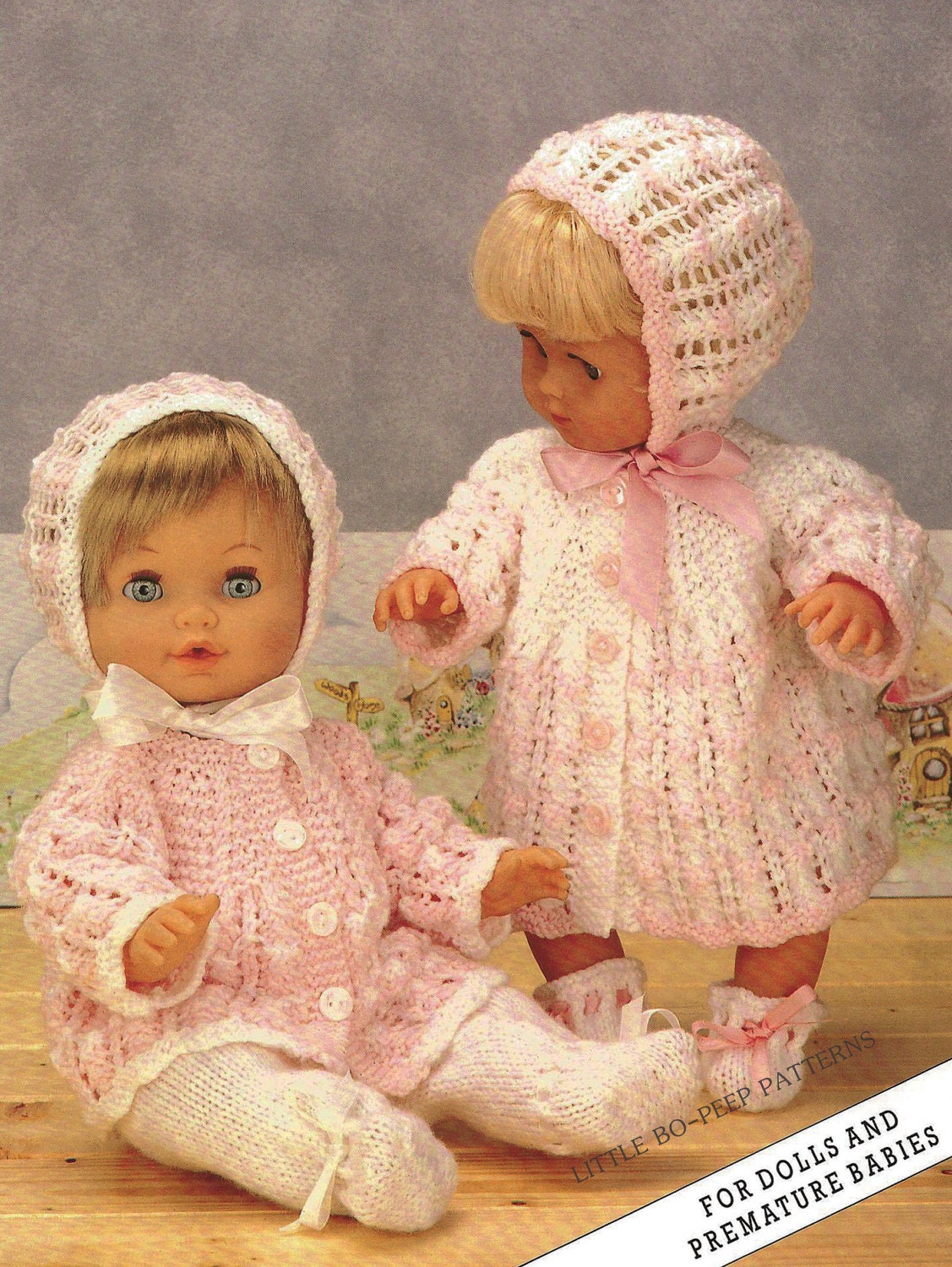 Vintage Doll/reborn clothes knitting pattern 1042 121620