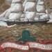 Vintage Greeff sailing ship fabric mural for Henry Ford Museum