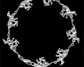 Running Greyhounds Bracelet in solid Sterling Silver