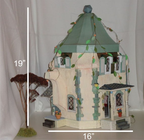 DIY Printable Miniature "The Miss Mouse Tea Pot House" A Dollhouse  Downloadable .pdf Instruction file.