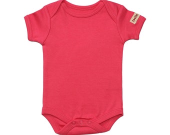 Organic Baby Clothes - Baby Bodysuit - Natural, Pink, Black or Blue - Baby Clothing