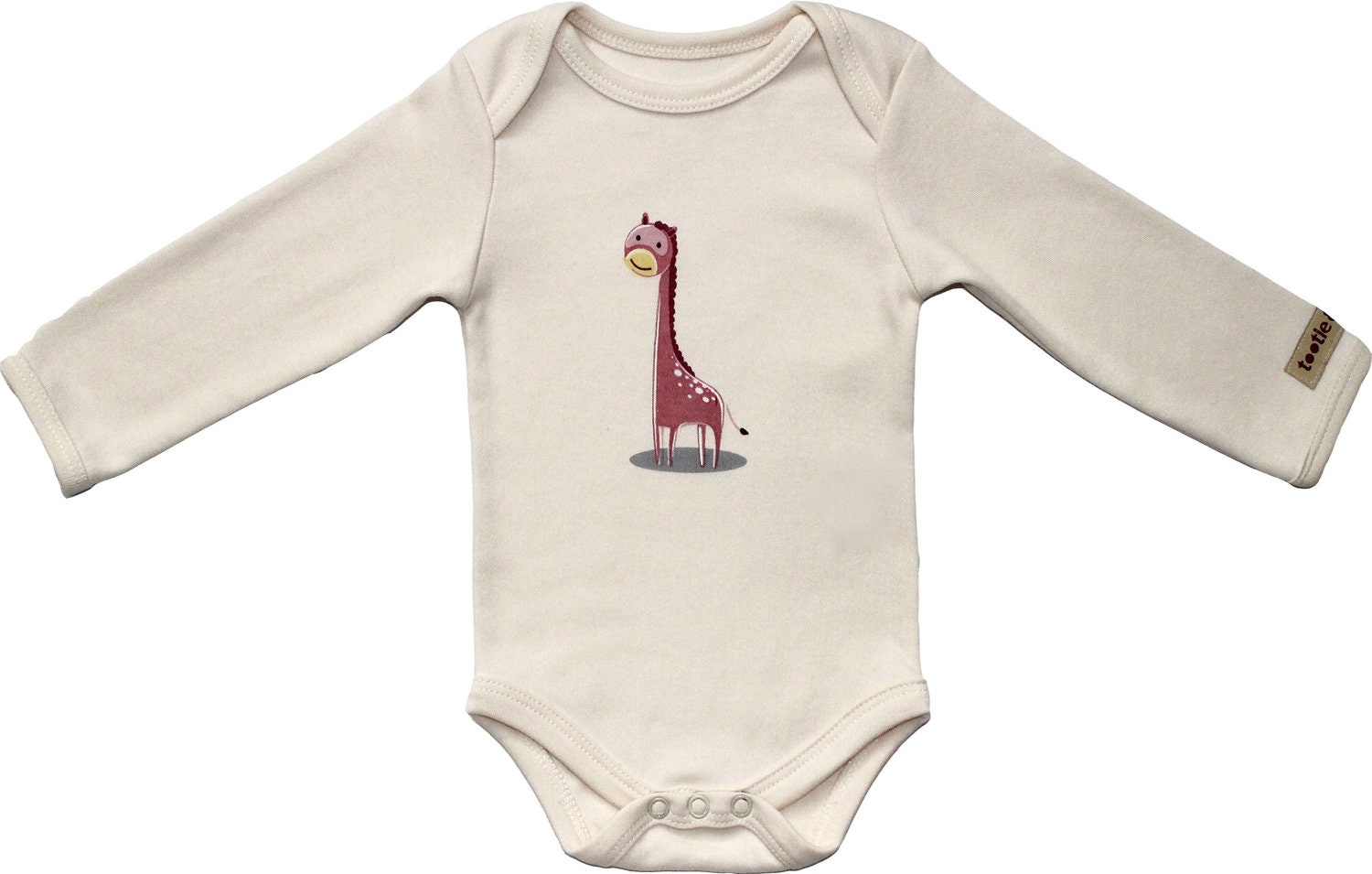 Organic Baby Clothes Newborn Bodysuit With Pink Giraffe