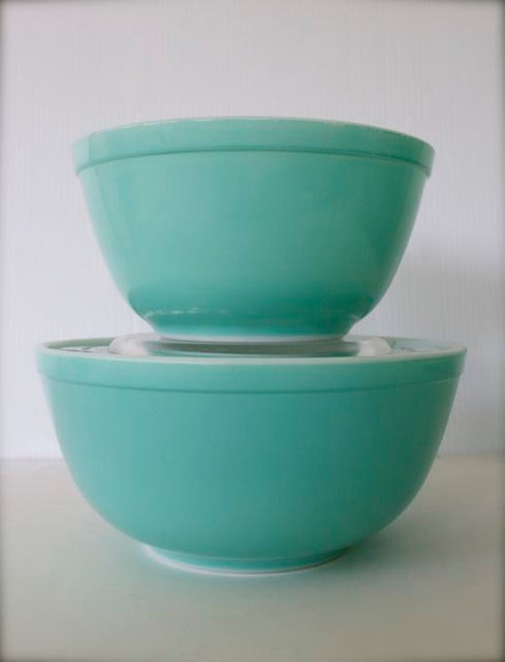 Pyrex Nesting Mixing Bowls Vintage Light Blue Set Of Two