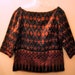 Custom Made Silk Ikat Print Blouse Vintage Vivid Tribal Uzbek 1960's 1970's