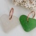 SeaGlass Heart Charm Beach Glass Charm Heart