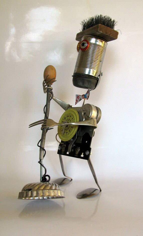 free shipping RECYCLED ROBOT SCULPTURE best American