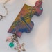 Necklace, Puzzle Piece Pendant with Dragon Flies and Charms