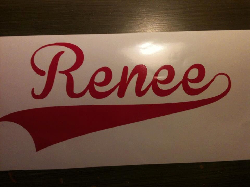 Baseball swash style name vinyl sticker car by MisguidedMonocle