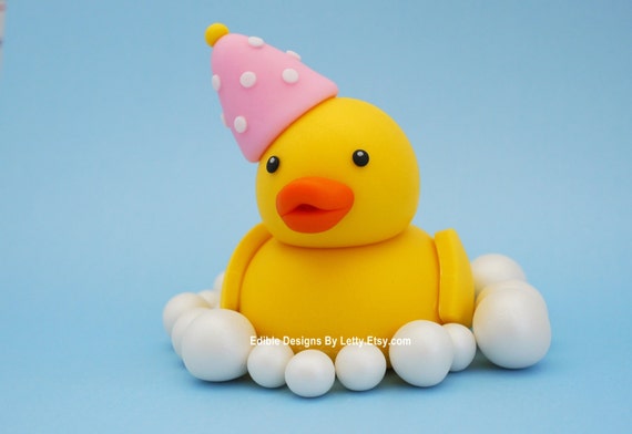 Rubber Duck Cake Topper Edible fondant by EdibleDesignsByLetty