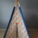 Teepee, Childrens Play Tent, Tipi, Dinosaur Print with Blue Sleeves