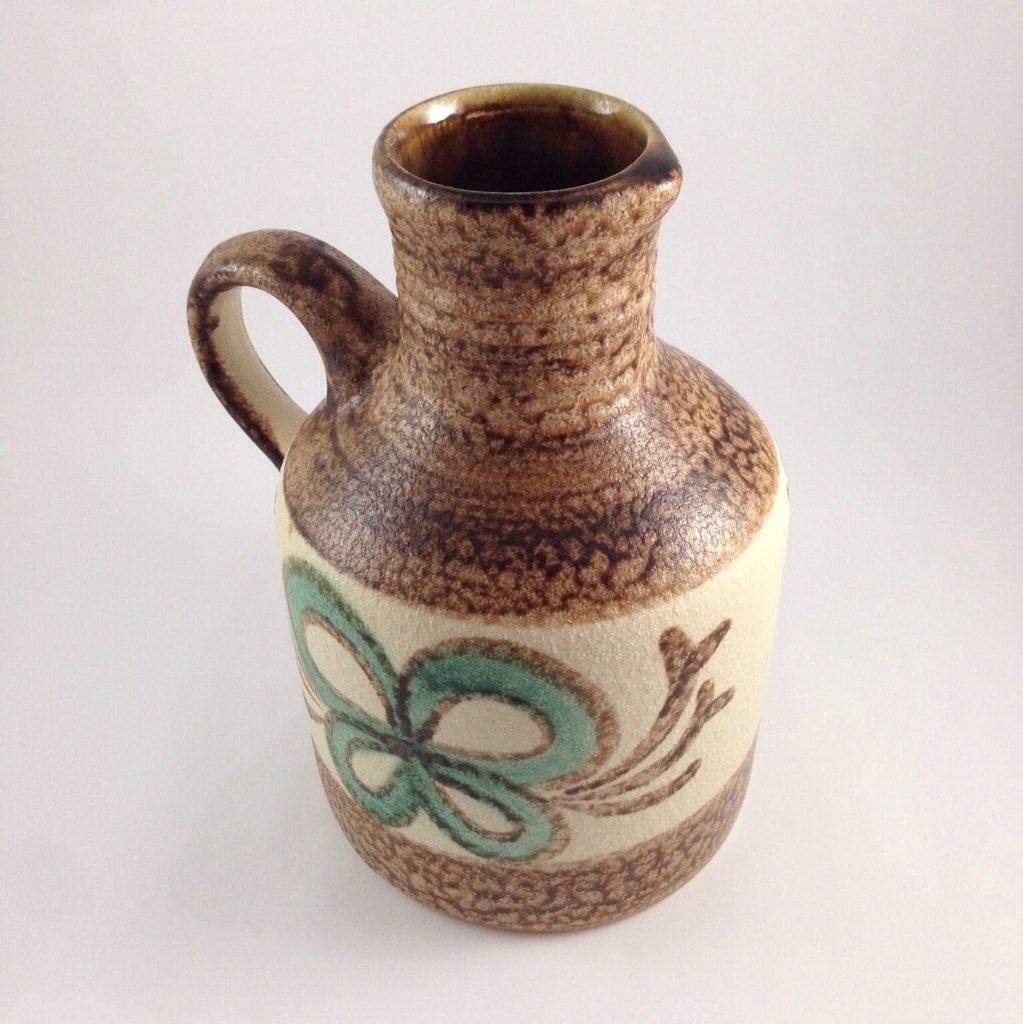 Vintage West German Art Pottery Pitcher Jug