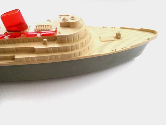 SALE 20% Vintage plastic toy Ship Collectible Kids room decor