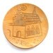 Soviet vintage wooden decorative plate with engraving of Riga Dome Cathedral, 1970's, vintage home decor