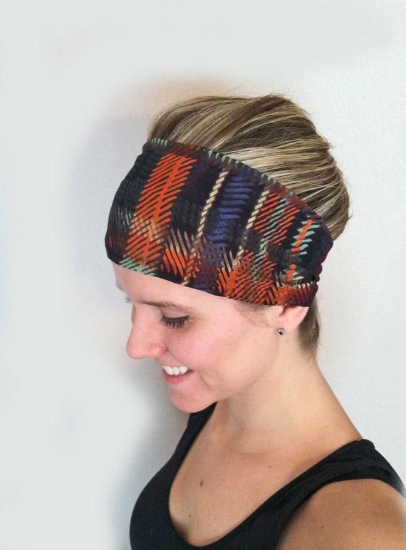plaid headband womens