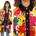 50% OFF SALE 80's Colorful Splatter Print Button Up Tunic Shirt Blouse Dress s/m