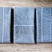 Set of three handprinted Teatowels "somewhat angular", half-linen, silkscreen
