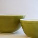 Vintage Verde Green Pyrex Mixing Bowls - Set of Two