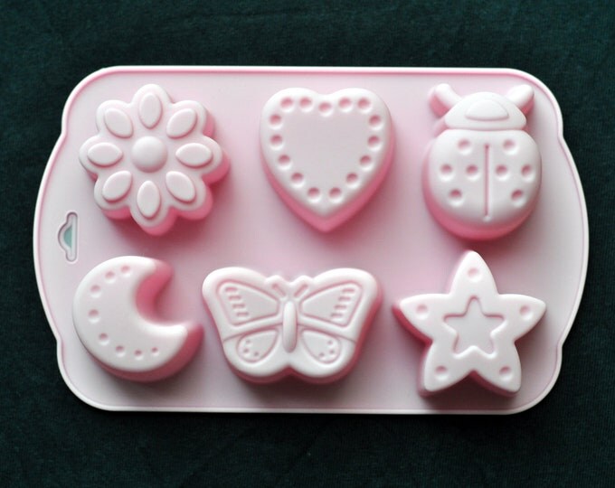 Silicone Soap Mold Jelly Candy Mold - Butterfly Ladybug Heart Star Crescent Flower