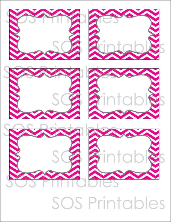 Pink Chevron Labels - Editable Text - Printable PDF - EDITABLE ...