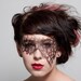 Black Organza Asym. Mask/ fantasy/ lingerie/ steam punk/ steampunk/ gothic/ vamp/ lace/ Halloween