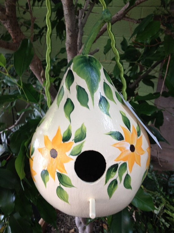 Items Similar To Large Hand-Painted Gourd Birdhouse On Etsy