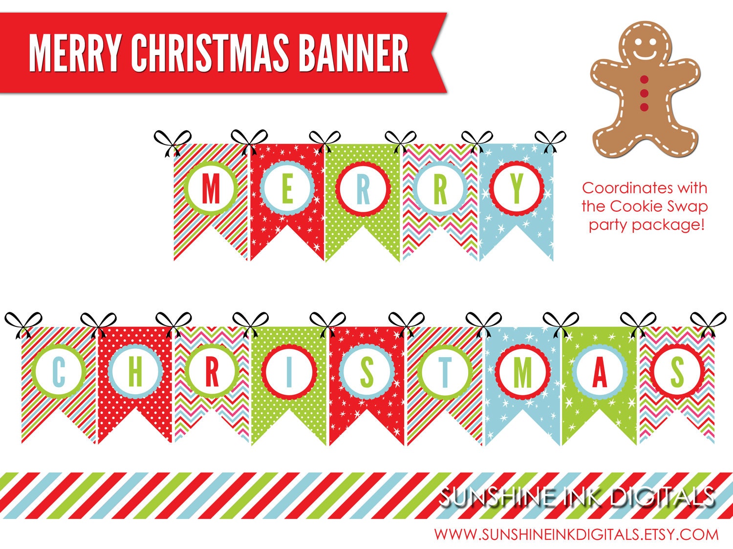 Merry Christmas Banner Printable Free