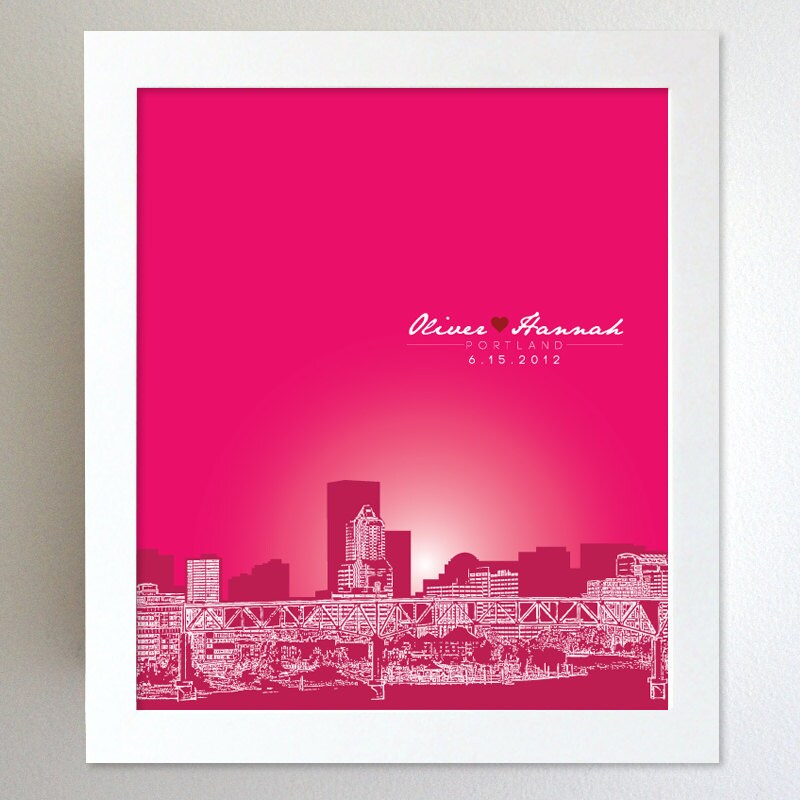 Personalized Anniversary Gift Portland Oregon by YouandYoursPrints