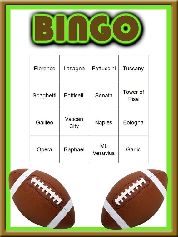 Football Themed Bingo Set