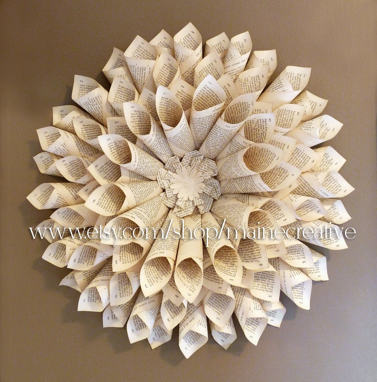 Bookpage wallflower 3 dimensional eco friendly recycled wall