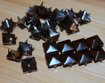 100pcs 9mm Gun-Black Pyramid Studs Rivet Buttons Punk Cloth Accessories