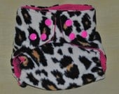 Cheetah Pocket Cloth Diaper with Snaps, OSFM
