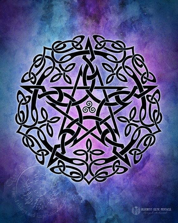 blue myst celtic pentacle pagan wiccan print brigid blue myst celtic pentacle pagan wiccan print brigid