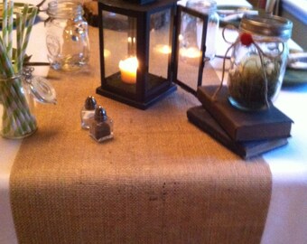 Burlap Table Runner 12", 14", or 15" width with hemmed ends - Wedding runner Home decor Holiday decorating
