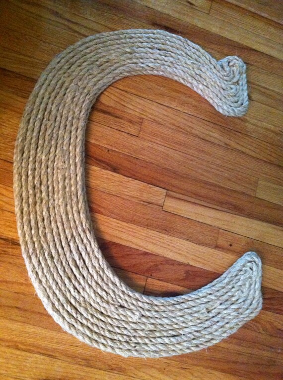 Items similar to 23" Nautical Rope Letters, Monogrammed accent letter, accent letter on Etsy