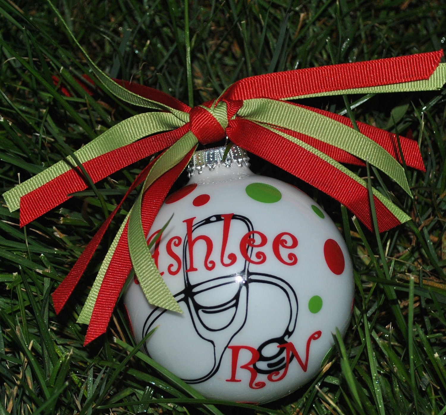 Personalized Monogrammed Christmas Ornament Nurse by