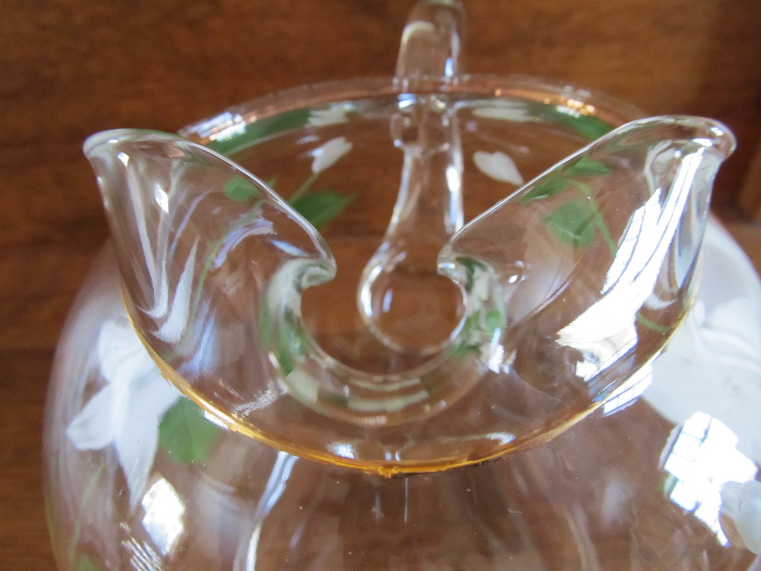 Federal Glass Pitcher Carafe and Juice Glasses Dogwood Juice