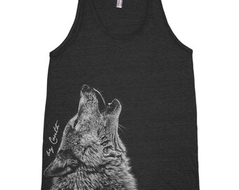 WOLF Men's Unisex Tank Top Triblend Hand Screen Print