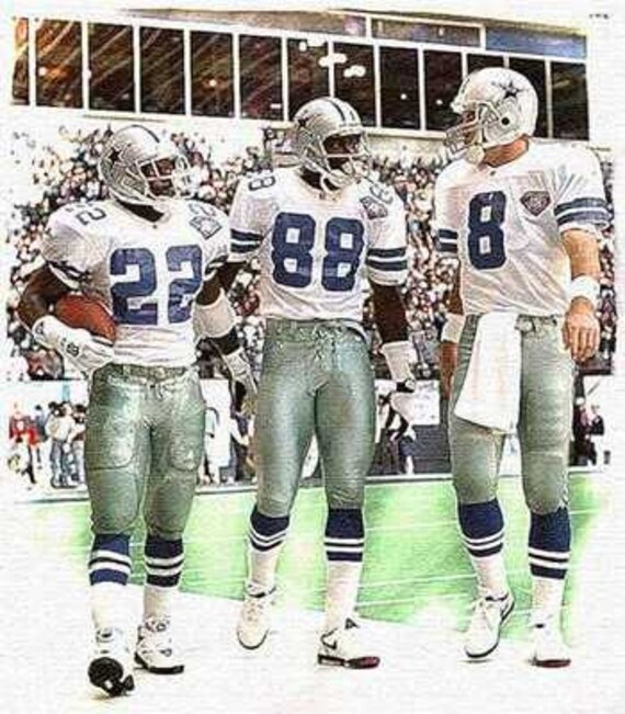 Trio Dallas Cowboys Art Print Aikman Irvin Smith