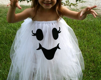 Too Cute To Spook Tutu ghost Halloween Costume size