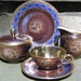 Hutschenreuther Selb Bavaria Turvel Porcelain 22k Gold Courting Couples Tea Set Serving for 6