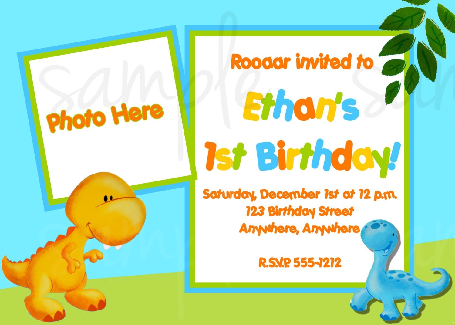 Little Dino Birthday Invitation