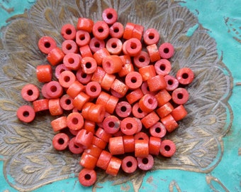 100 x Small Red Beads, Charms, Jewelery Making