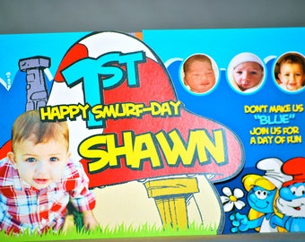 Smurfs Birthday Invitation