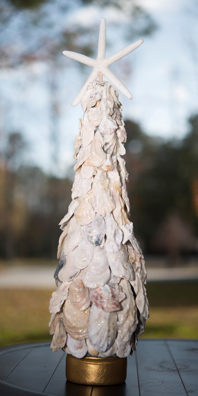 Elegant Seashell Christmas Tree with Oysters by DesignsbyMJL