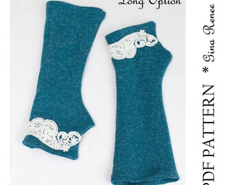 Fingerless Gloves Pattern. PDF Glove Sewing Pattern.