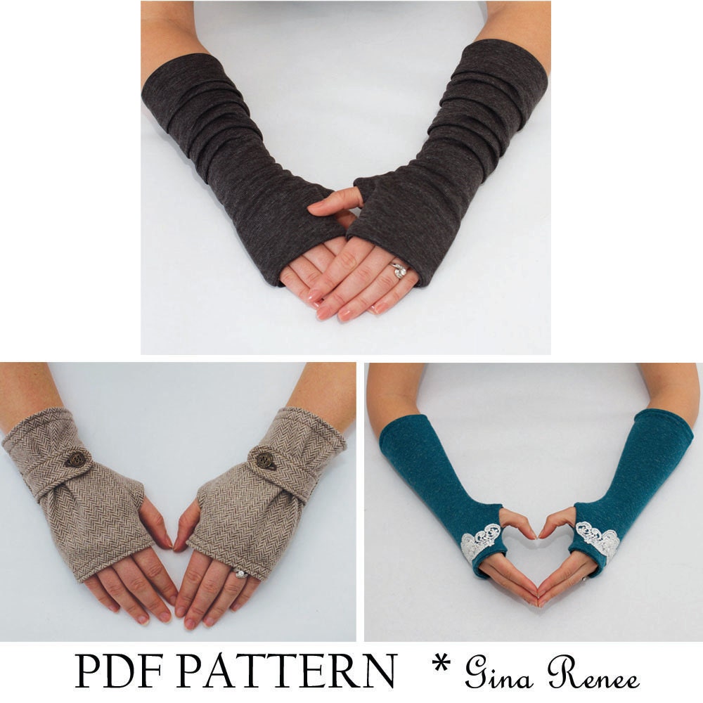 3 Fingerless Gloves Patterns PDF Glove Sewing Patterns