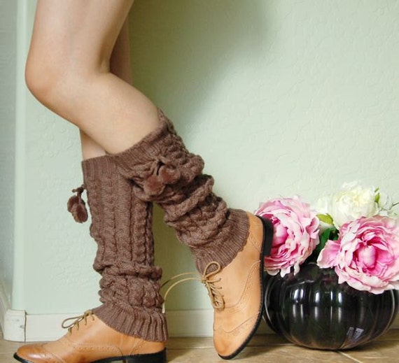 Leg Warmers.Cute brown leg warmersboots cuffs